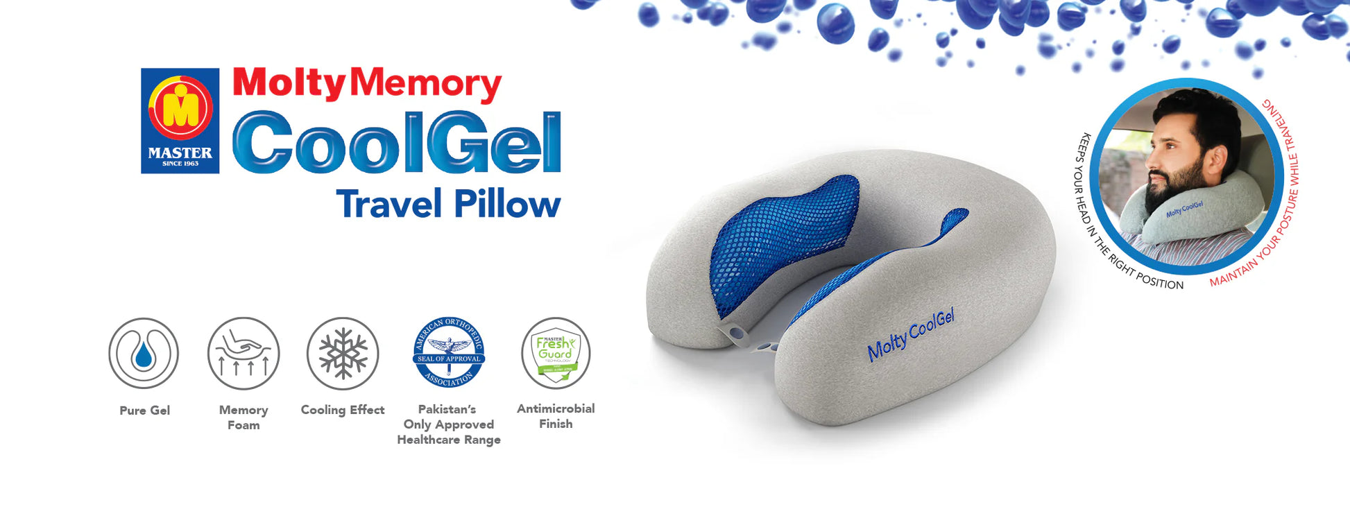 Memory Cool Gel Travel Pillow.