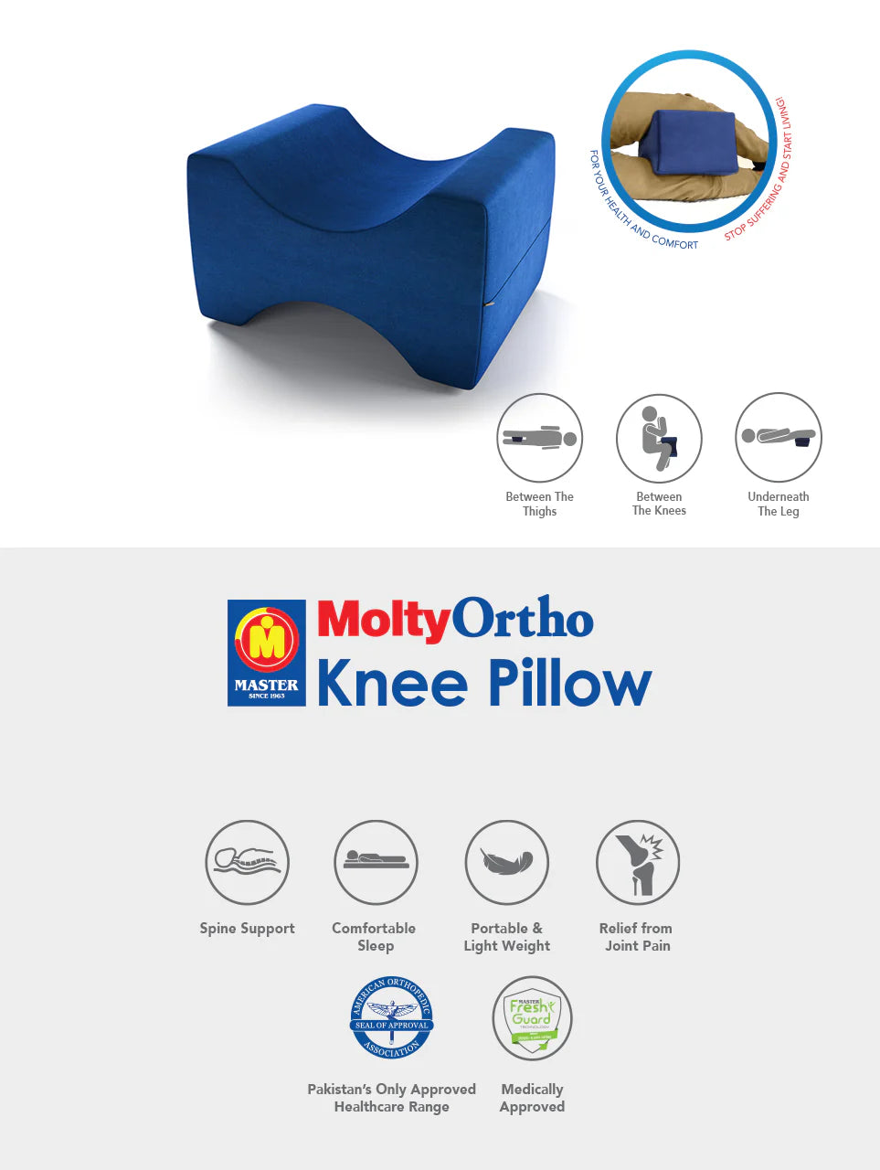 Molty Ortho Knee Pillow.