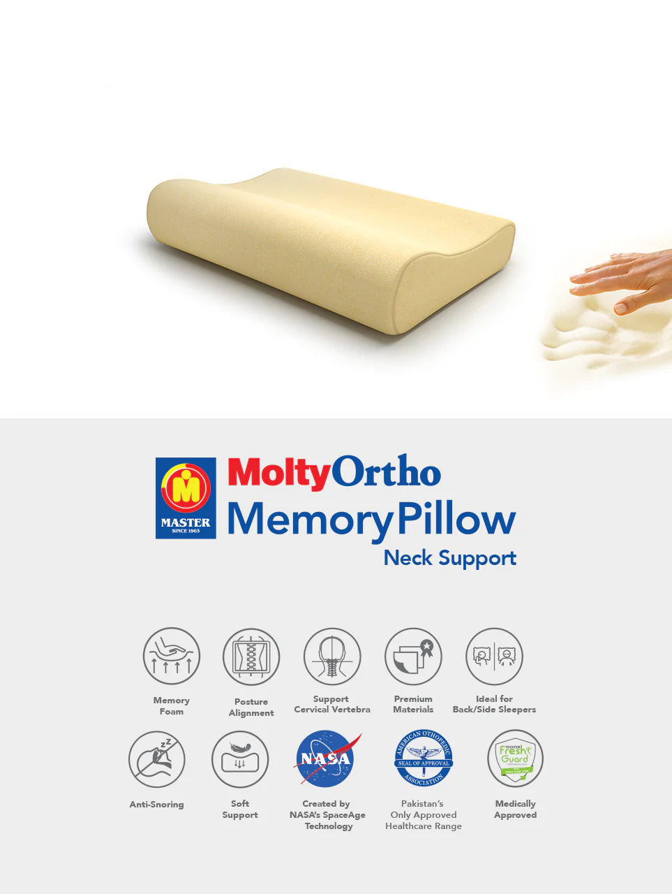 Molty Ortho Memory Pillow.